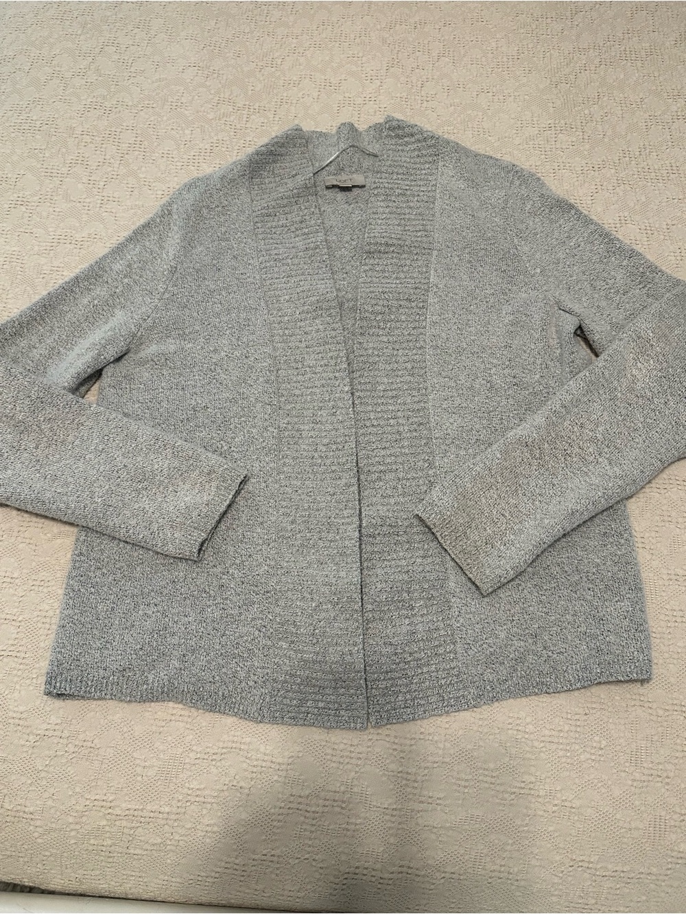 LOFT Light Gray Cardigan Sweater L